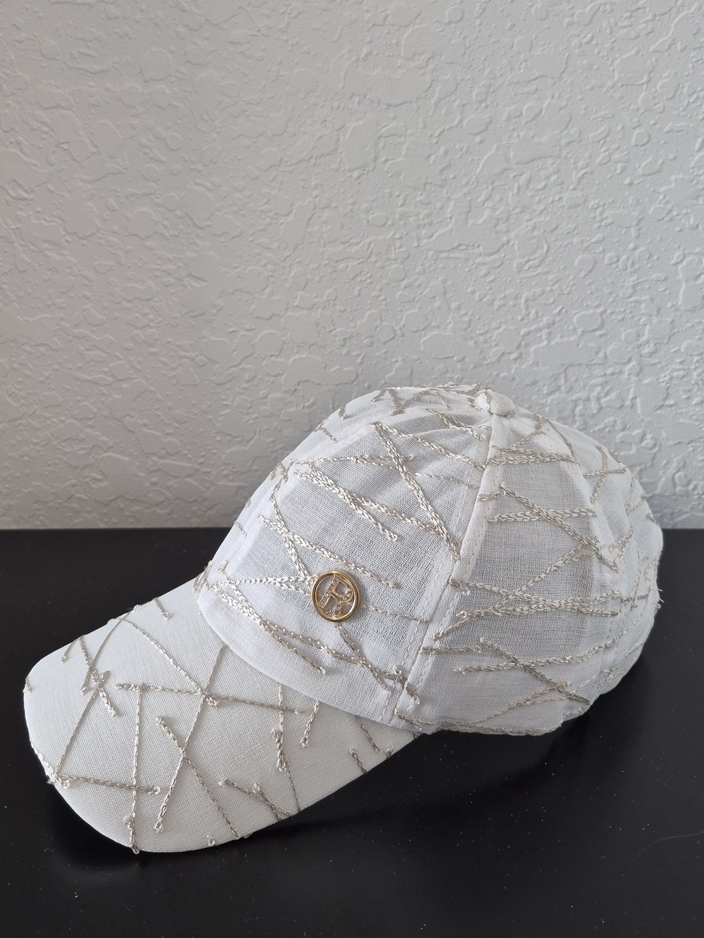 White Embroidered Cap